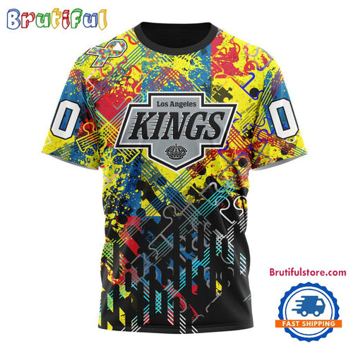 NHL Los Angeles Kings Hockey Logo Team Autism Awareness Design TShirt, Sweatshirt, Hoodie