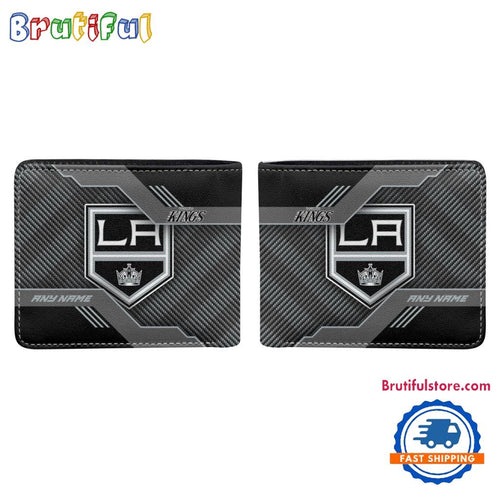 NHL Los Angeles Kings Hockey Logo Team Personalized Name Black Men’s Wallet