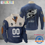 NHL Los Angeles Kings Hockey Team Custom Name And Number Buttoned Collar Sweatshirt