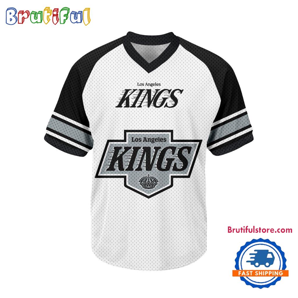 NHL Los Angeles Kings Hockey Team Design V-neck Mesh Short Sleeve Jersey