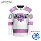 NHL Los Angeles Kings Personalized Hockey Fights Cancer Design Jersey