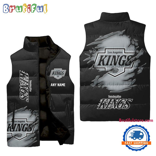 NHL Los Angeles Kings Personalized Hockey Logo Team Sleeveless Puffer Jacket