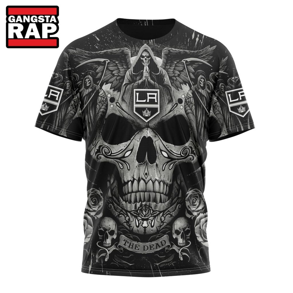 NHL Los Angeles Kings Special Design Halloween With Skull Art Hoodie, T Shirt