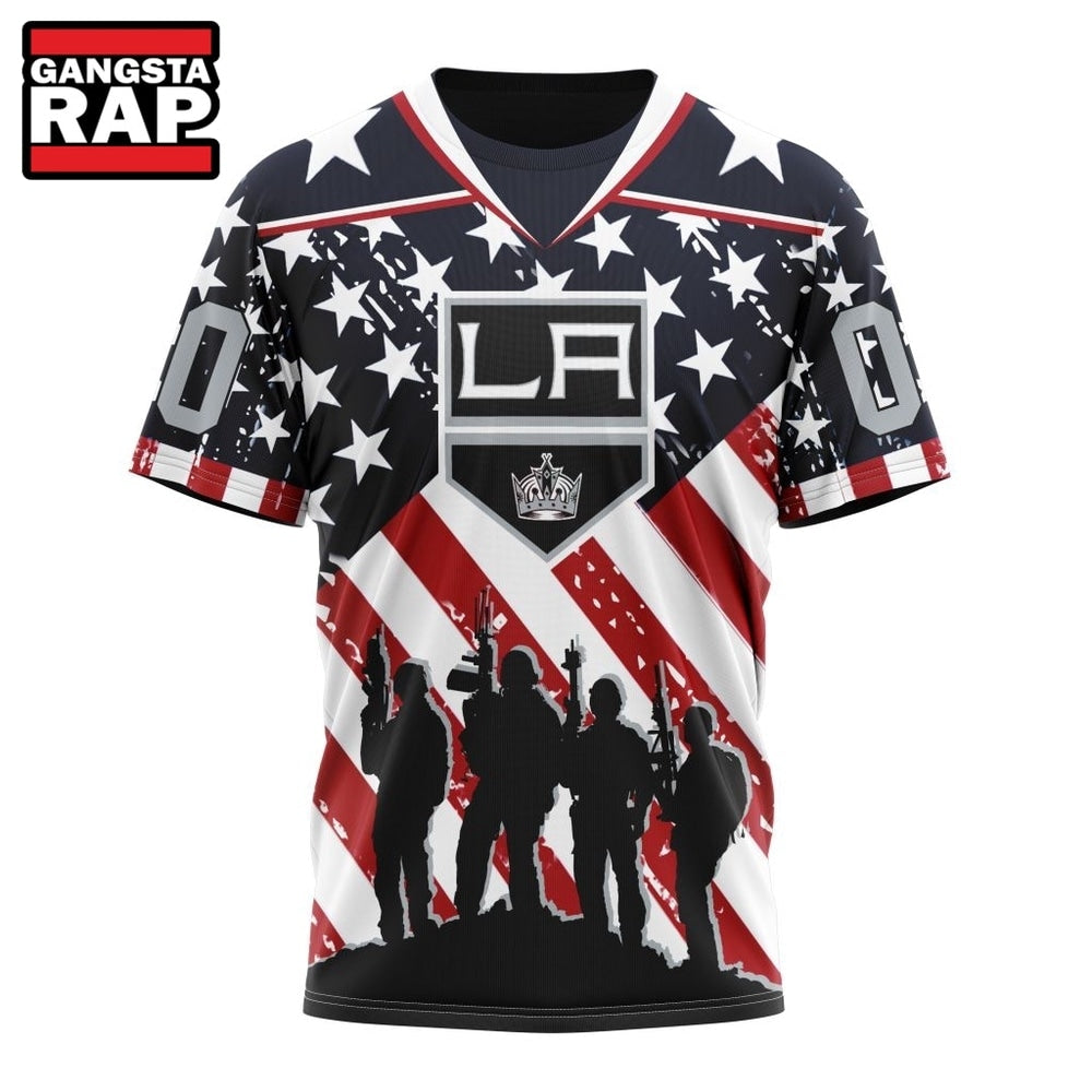 NHL Los Angeles Kings Specialized Kits For Honor USS Military Hoodie, T Shirt
