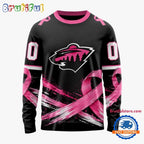 NHL Minnesota Wild 2026 Hockey Pink Fights Breast Cancer Design Hoodie, TShirt, Sweatshirt
