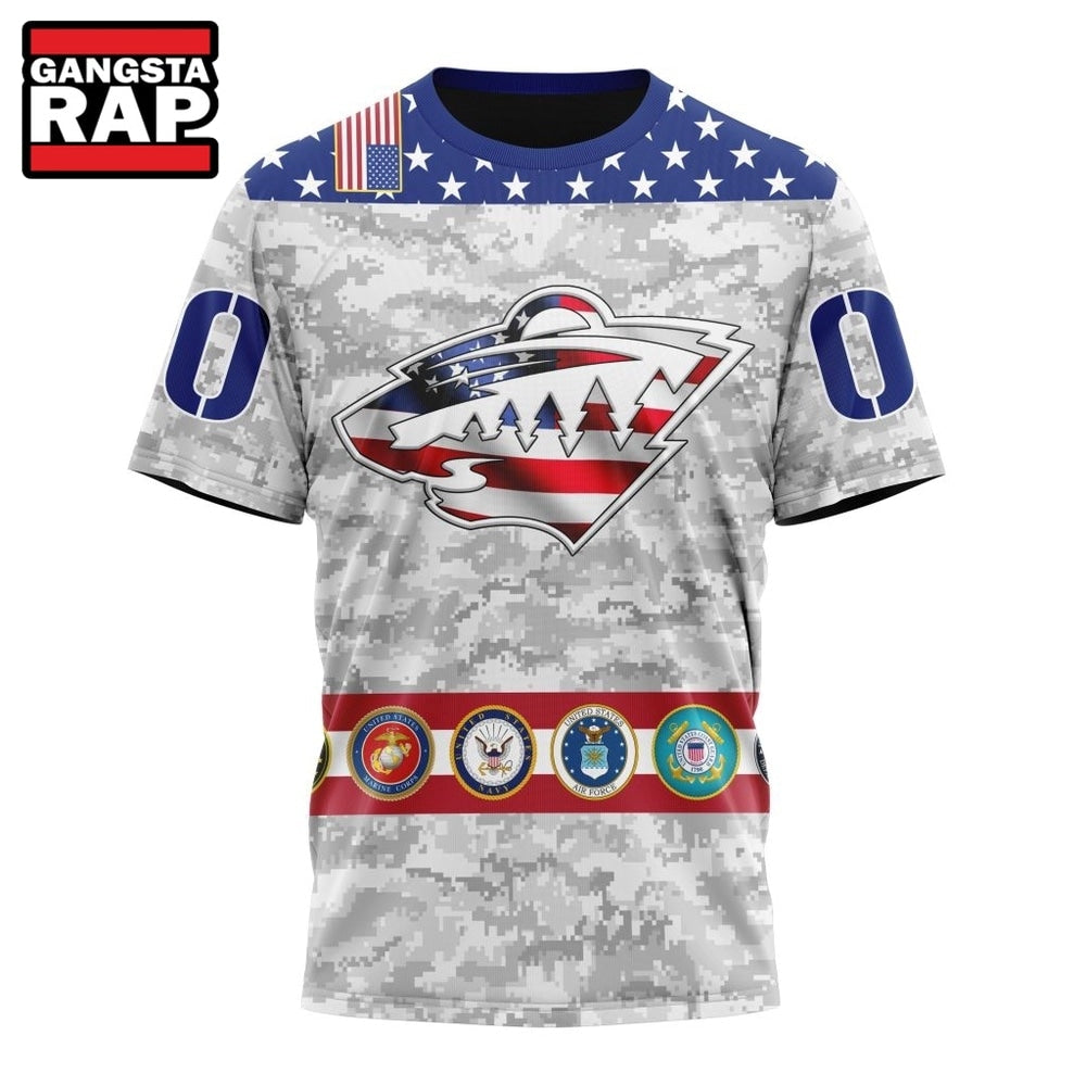 NHL Minnesota Wild Armed Forces Appreciation Design Hoodie, T Shirt