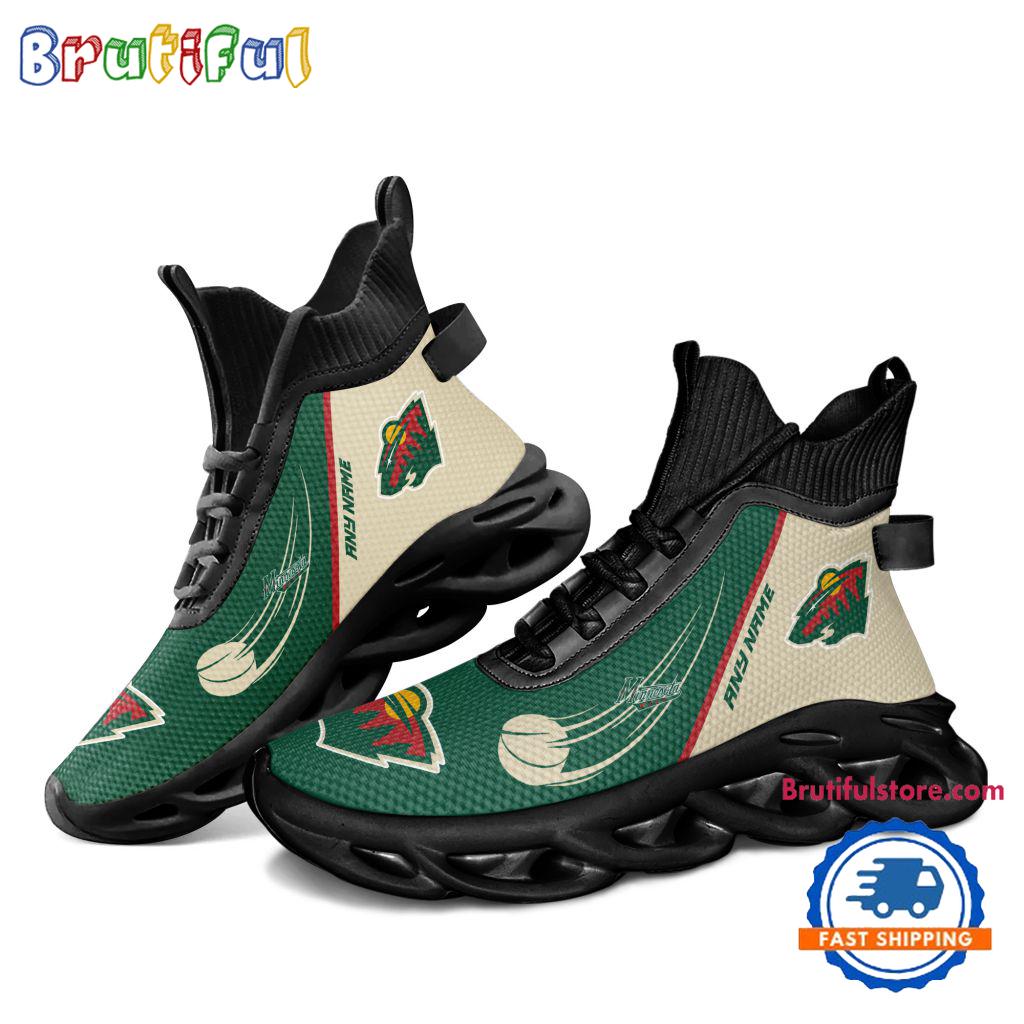 NHL Minnesota Wild Custom Name High Top Max Soul Shoes, Hockey Team Design Shoes Sneaker