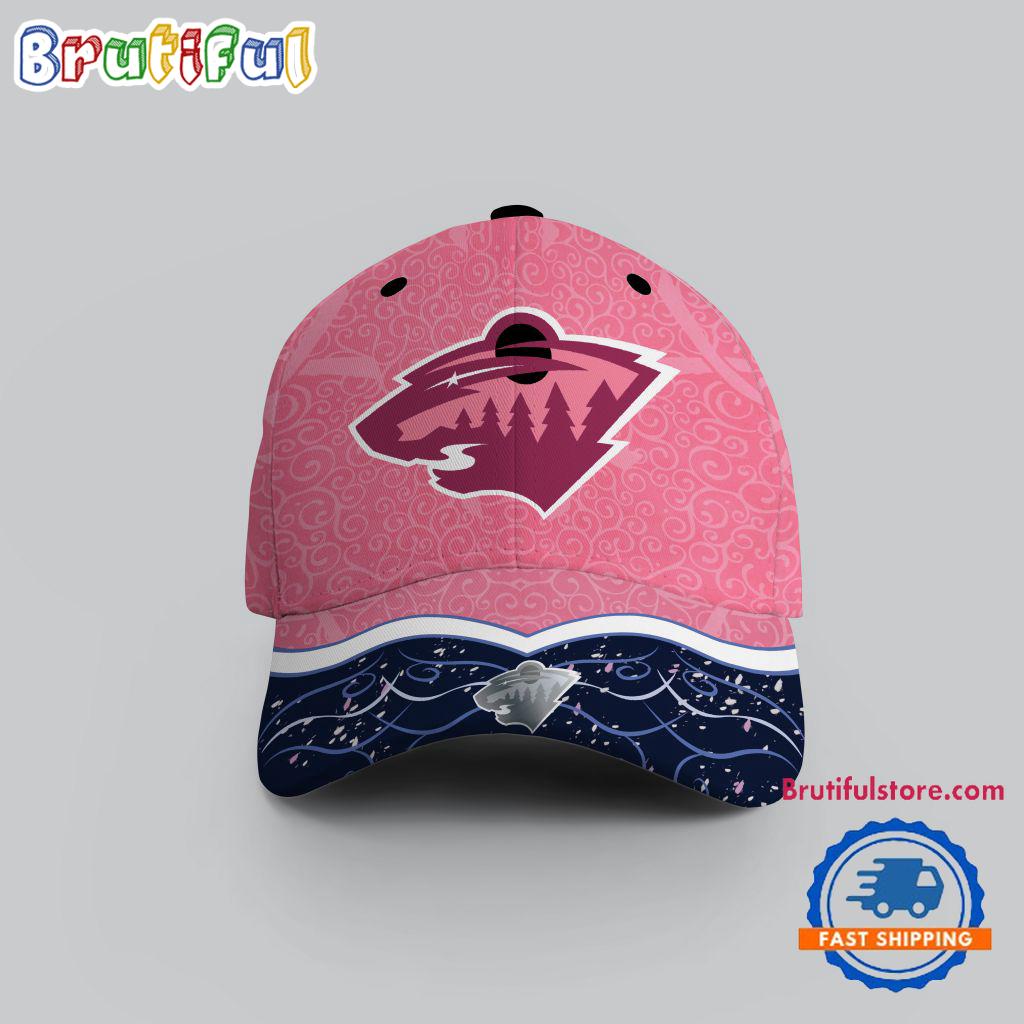 NHL Minnesota Wild Hockey Fights Against Cancer Design Cap
