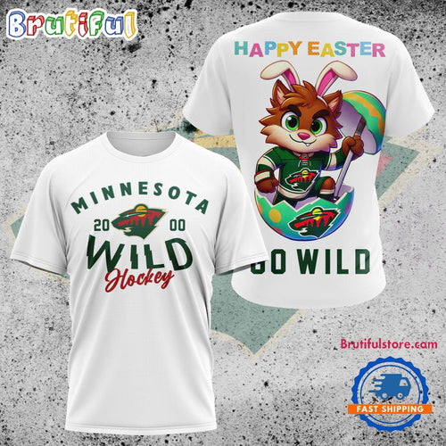 NHL Minnesota Wild Hockey Team Mascot Design Happy Easter Day T Shirt