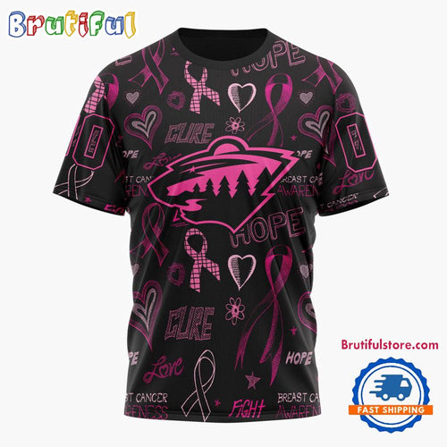 NHL Minnesota Wild Special Pink Breast Cancer Awareness New Design T Shirt