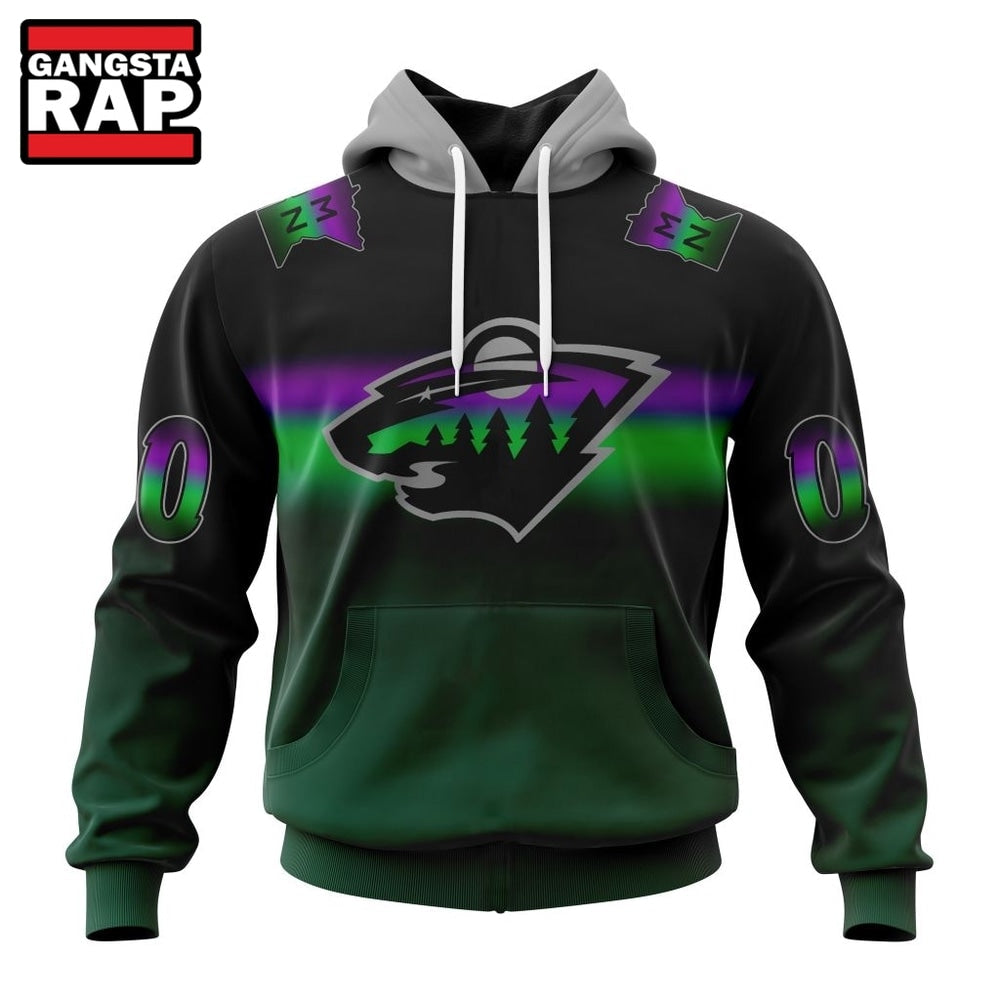 NHL Minnesota Wild Special Retro Gradient Design Hoodie, T Shirt