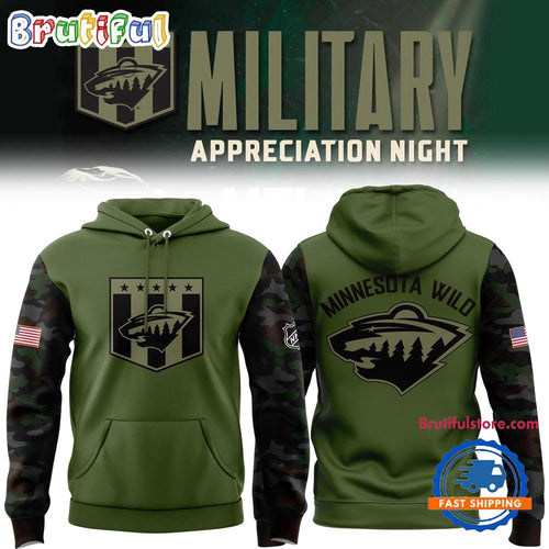 NHL Minnesota Wild Special Veterans Military Apreciation Limited Edition Hoodie T-Shirt