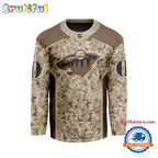 NHL Minnesota Wild Special Veterans Military Desert Camouflage Design Hockey Jersey