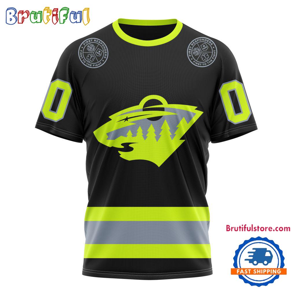 NHL Minnesota Wild Specialized FireFighter Uniforms Color Design T Shirt