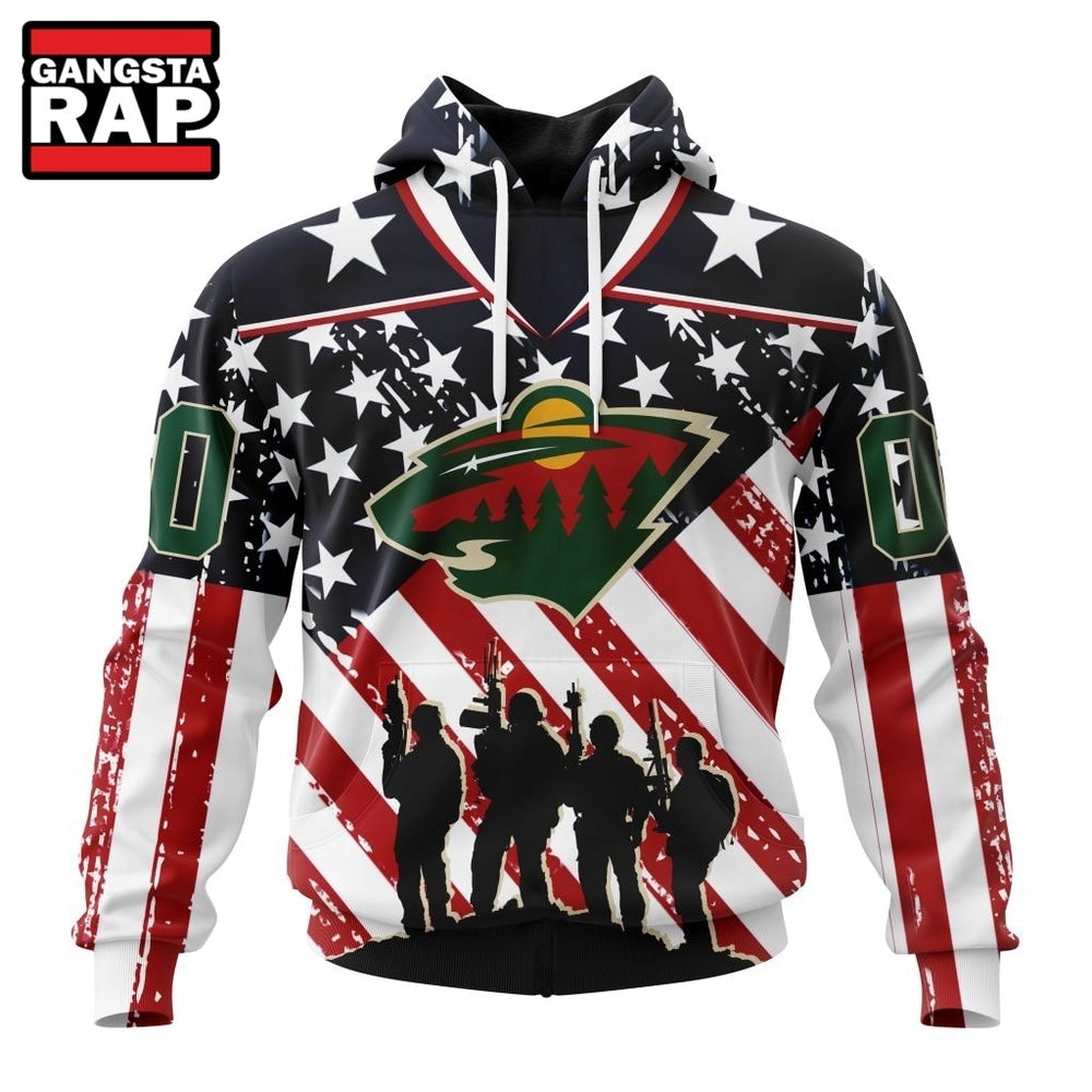 NHL Minnesota Wild Specialized Kits For Honor USS Military Hoodie, T Shirt