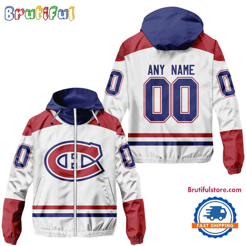 NHL Montreal Canadiens Away Windbreaker Outdoor Jacket, Personalized Hockey Team Jacket Outfits