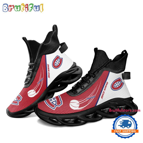 NHL Montreal Canadiens Custom Name High Top Max Soul Shoes, Hockey Team Design Shoes Sneaker