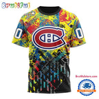 NHL Montreal Canadiens Hockey Logo Team Autism Awareness Design TShirt, Sweatshirt, Hoodie