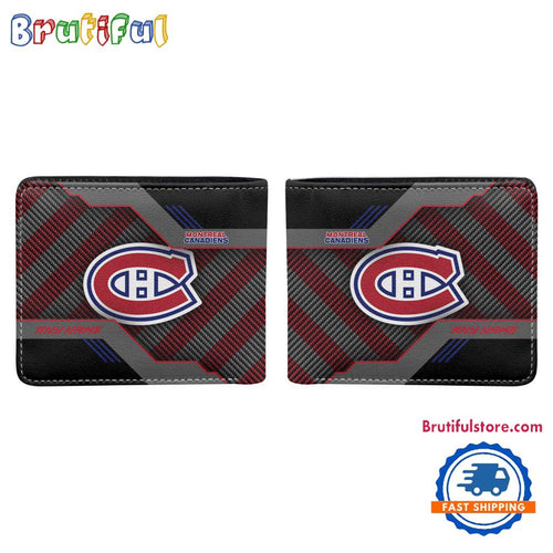 NHL Montreal Canadiens Hockey Logo Team Personalized Name Black Men’s Wallet