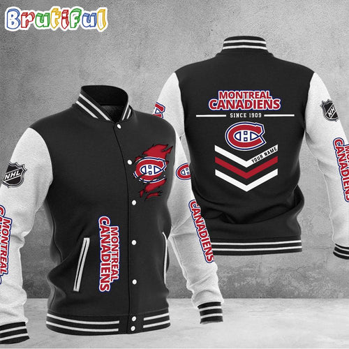 NHL Montreal Canadiens Hockey Team Personalized Varsity Baseball Jacket