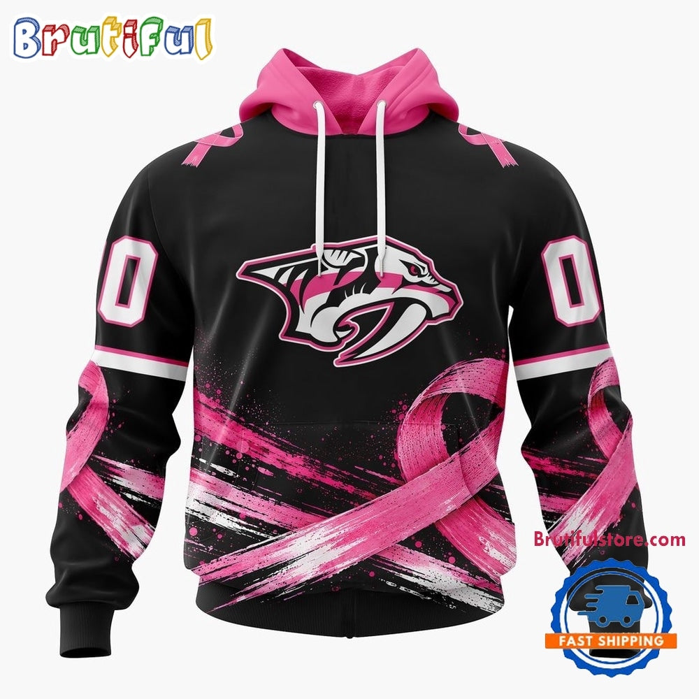 NHL Nashville Predators 2026 Hockey Pink Fights Breast Cancer Design Hoodie, TShirt, Sweatshirt