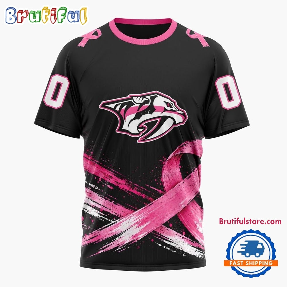 NHL Nashville Predators 2026 Hockey Pink Fights Breast Cancer Design Hoodie, TShirt, Sweatshirt