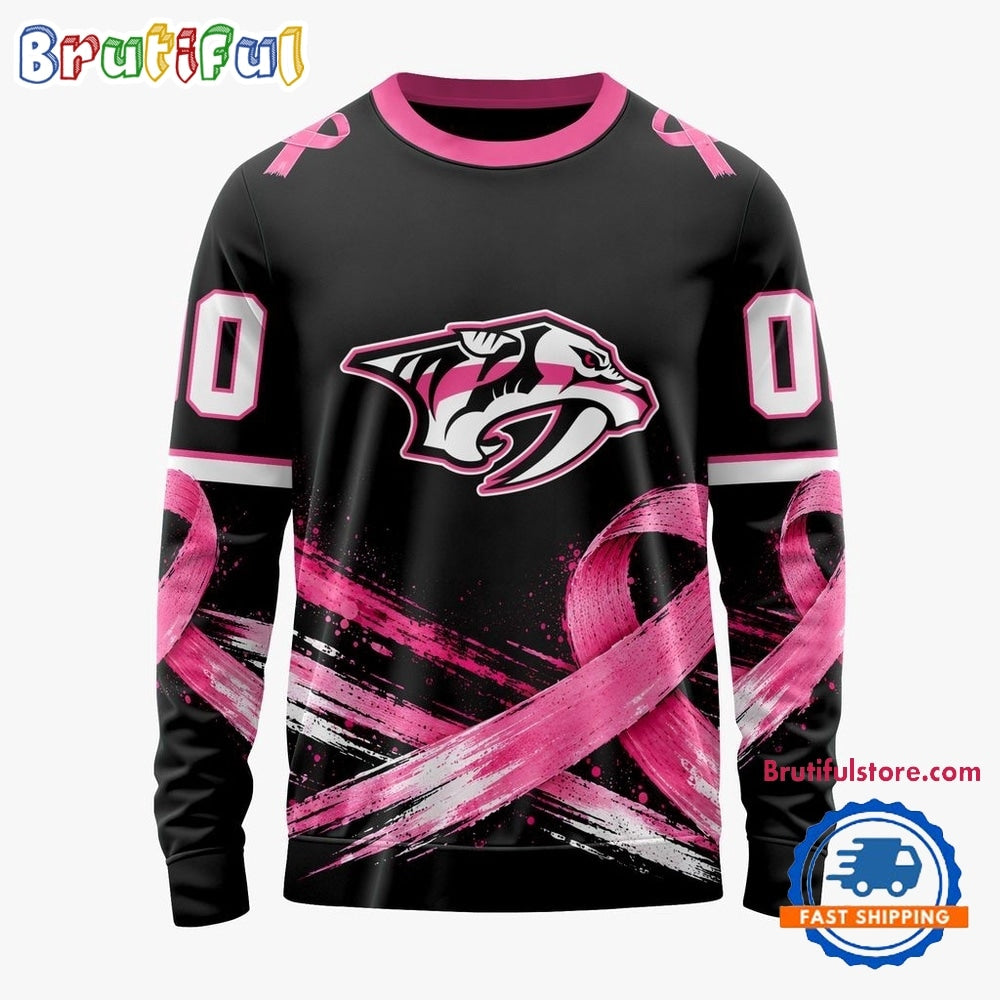 NHL Nashville Predators 2026 Hockey Pink Fights Breast Cancer Design Hoodie, TShirt, Sweatshirt