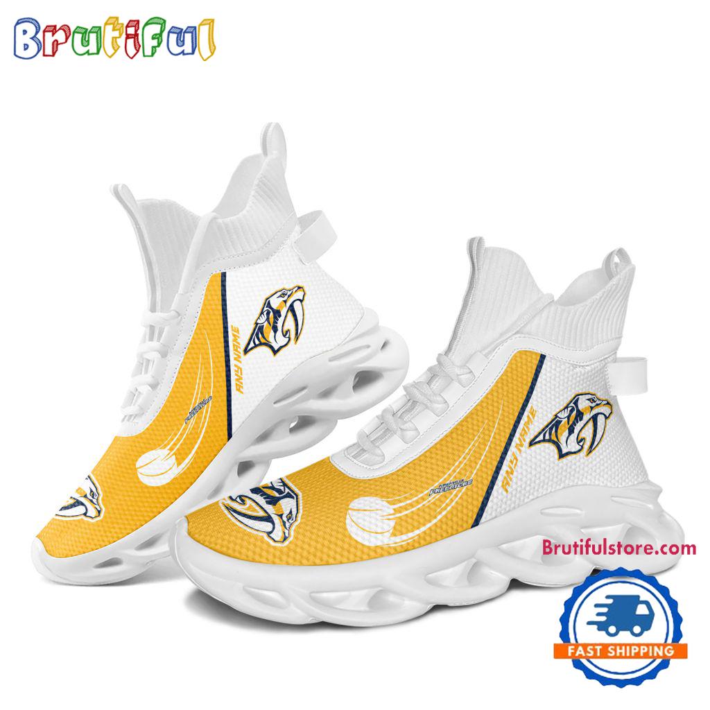 NHL Nashville Predators Custom Name High Top Max Soul Shoes, Hockey Team Design Shoes Sneaker