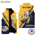 NHL Nashville Predators Custom Name Sleeveless Puffer Jacket, Hockey Team Jacket Fans Gifts