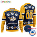 NHL Nashville Predators Hockey Snow Christmas Ugly Sweater