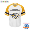 NHL Nashville Predators Hockey Team Design V-neck Mesh Short Sleeve Jersey