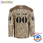 NHL Nashville Predators Special Veterans Military Desert Camouflage Design Hockey Jersey