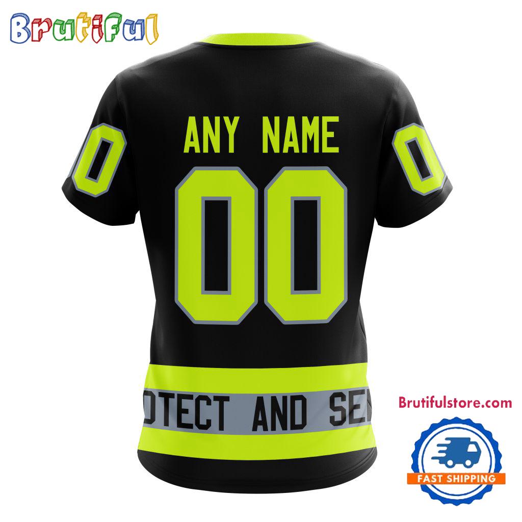 NHL Nashville Predators Specialized FireFighter Uniforms Color Design T Shirt