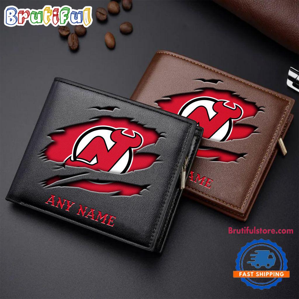 NHL New Jersey Devils Custom Name Wallet, Hockey Team Design Men’s Wallet