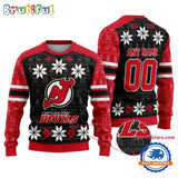 NHL New Jersey Devils Hockey Snow Christmas Ugly Sweater