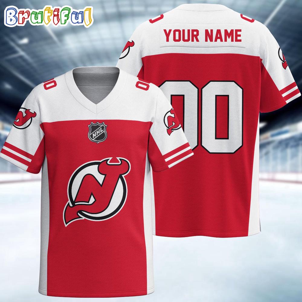 NHL New Jersey Devils Hockey Team Personalized Football Jersey