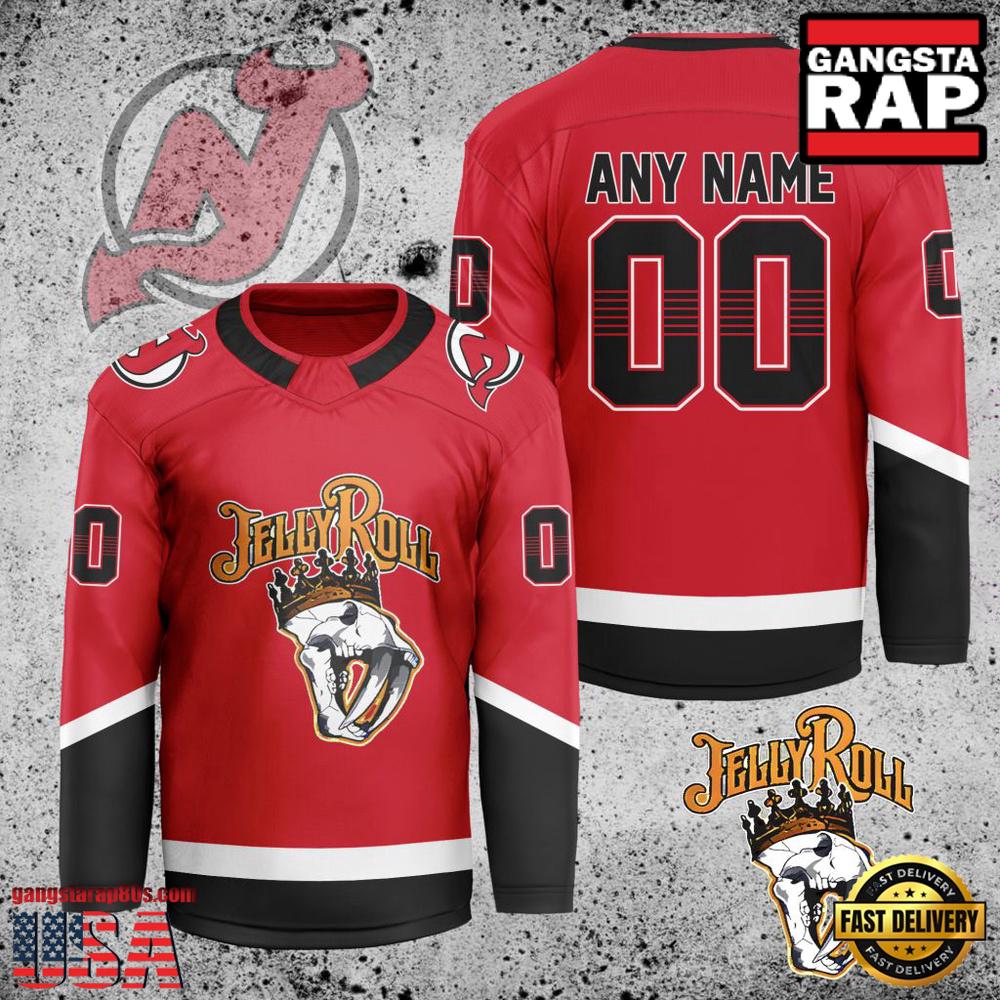 NHL Custom Name Number New Jersey Devils Jelly Roll New Design Hockey Jersey
