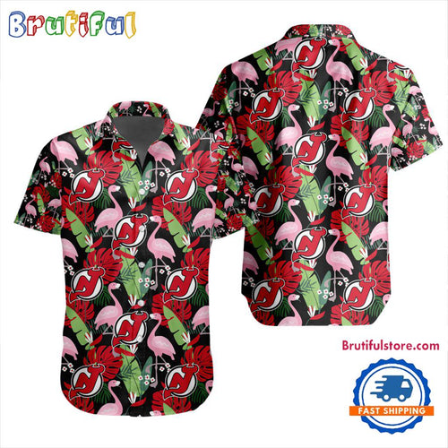 NHL New Jersey Devils Special Flamingo Hawaiian Design Button Shirt