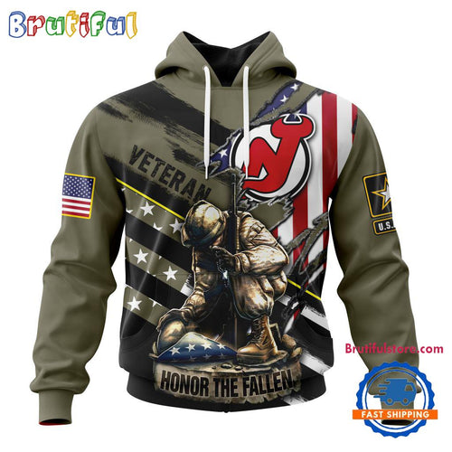 NHL New Jersey Devils Special Hockey Honor Veterans And Their Families Hoodie, TShirt, Sweatshirt