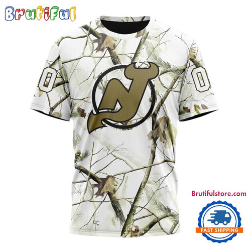NHL New Jersey Devils Special White Winter Hunting Camo T Shirt, Hoodie, Sweatshirt