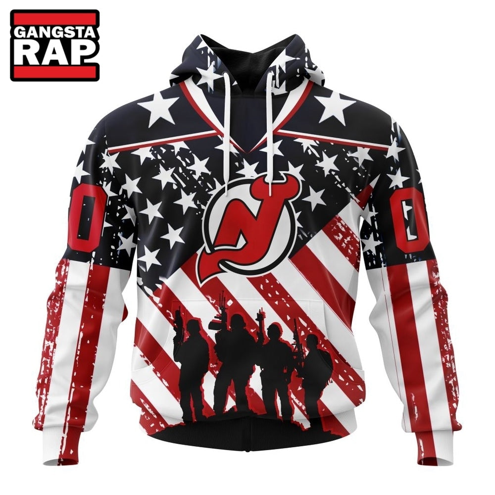 NHL New Jersey Devils Specialized Kits For Honor USS Military Hoodie, Hoodie T-Shirt