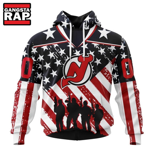 NHL New Jersey Devils Specialized Kits For Honor USS Military Hoodie, Hoodie T-Shirt