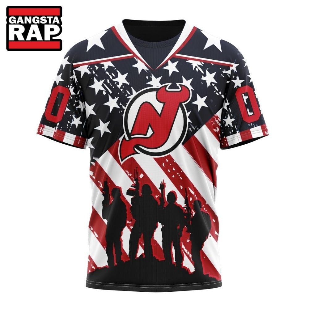 NHL New Jersey Devils Specialized Kits For Honor USS Military Hoodie, Hoodie T-Shirt