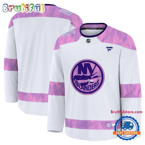NHL New York Islanders 2024 Hockey Fights Cancer Practice Jersey Shirt