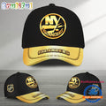 NHL New York Islanders Black And Gold Design Cap Hats