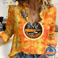 NHL New York Islanders Hockey Team Orange Design Women’s Casual Shirt
