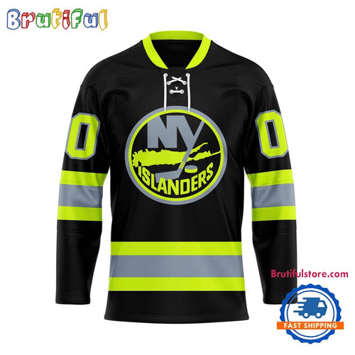 NHL New York Islanders Honoring Firefighters Lace Hockey Jersey