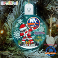 NHL New York Islanders Personalized Santa Claus Hockey Team Logo Christmas Led Acrylic Ornament