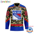 NHL New York Rangers Camo Veterans Custom Hockey Jersey