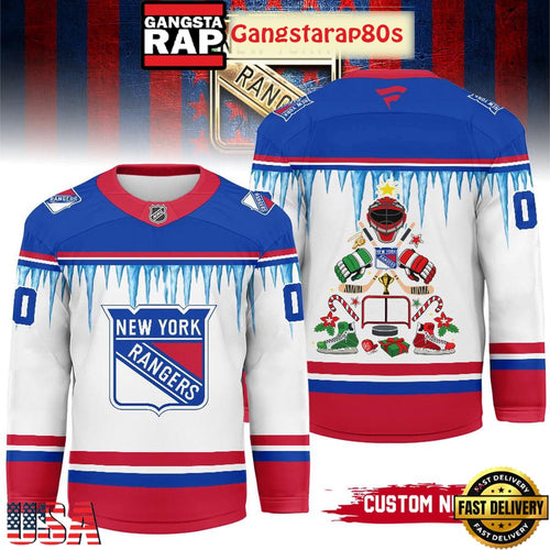 NHL New York Rangers Christmas New 2025 Custom Number Hockey Jersey